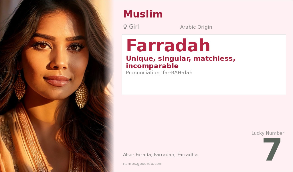 Farradah Name Meaning and Details