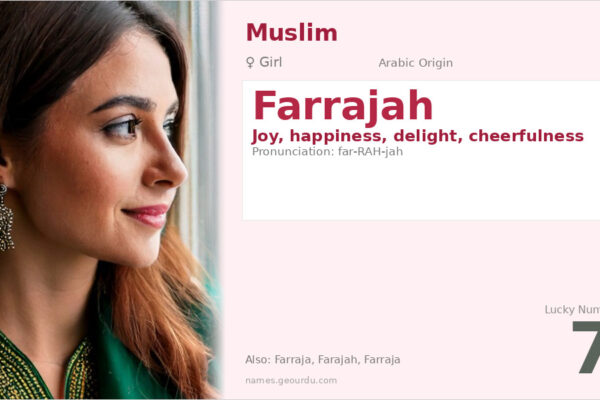 Farrajah Name Meaning — Arabic Origin, Girl Name & Details (2025)