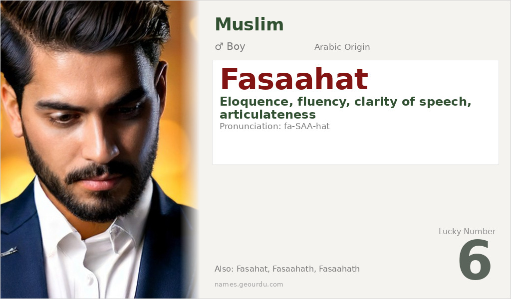 Fasaahat Name Meaning and Details