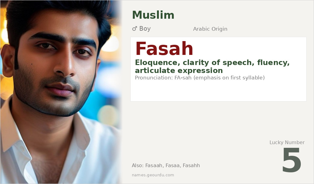 Fasah Name Meaning and Details