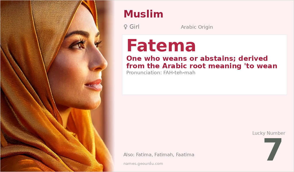 Fatema Name Meaning and Details