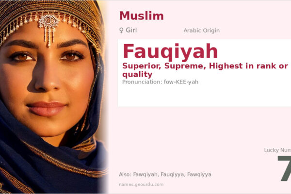 Fauqiyah Name Meaning — Arabic Origin, Girl Name & Details (2025)