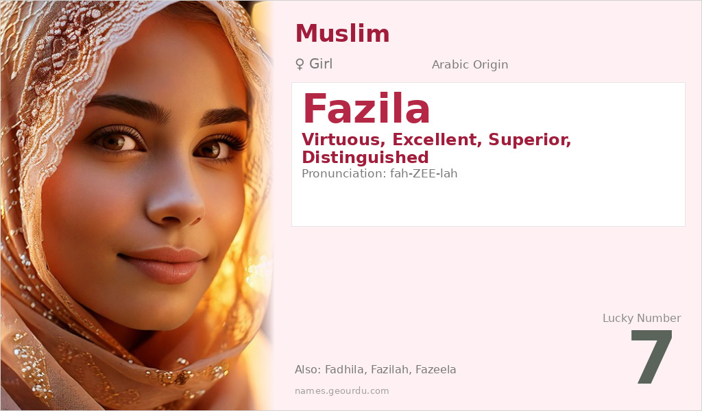 Fazila Name Meaning and Details