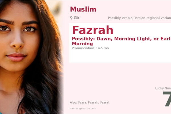 Fazrah Name Meaning — Origin, Gender & Details (2025)