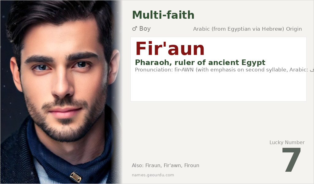 Fir'aun Name Meaning and Details