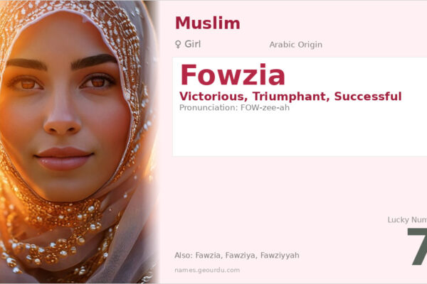 Fowzia Name Meaning — Arabic Origin, Girl’s Name & Details (2025)