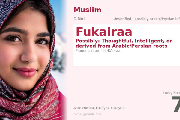 Fukairaa Name Meaning — Origin, Gender & Details (2025)