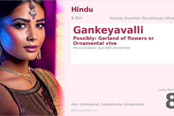 Gankeyavalli Meaning — Origin, Gender & Details (2025)