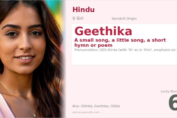 Geethika Name Meaning — Sanskrit Origin, Girl Name & Details (2025)