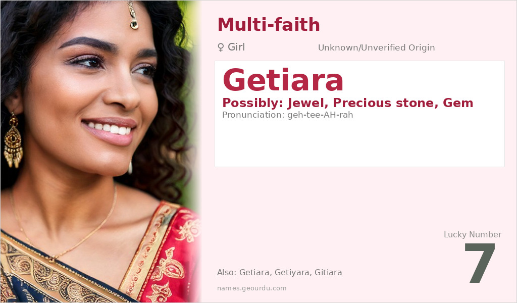 Getiara Name Meaning and Details