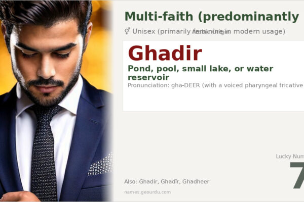 Ghadir Name Meaning — Arabic Origin, Gender & Islamic Significance (2025)