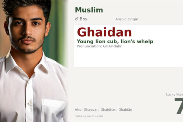 Ghaidan Name Meaning — Young Lion Cub, Origin & Details (2025)