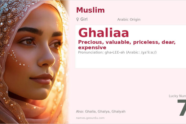 Ghaliaa Name Meaning — Arabic Origin, Girl Name & Details (2025)