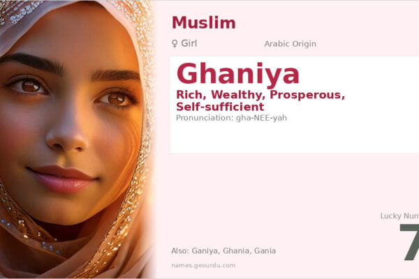 Ghaniya Name Meaning — Arabic Origin, Girl Name & Details (2025)