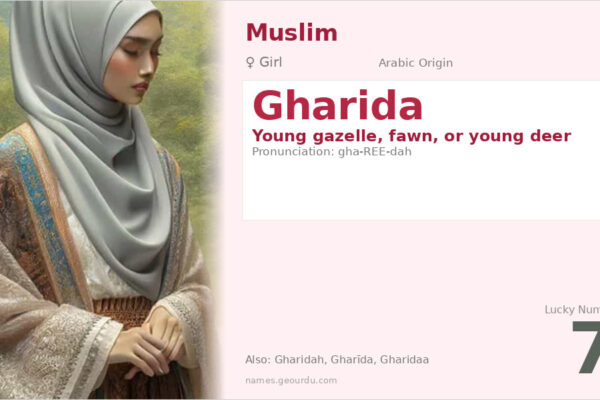 Gharida Name Meaning — Arabic Origin, Girl Name & Details (2025)