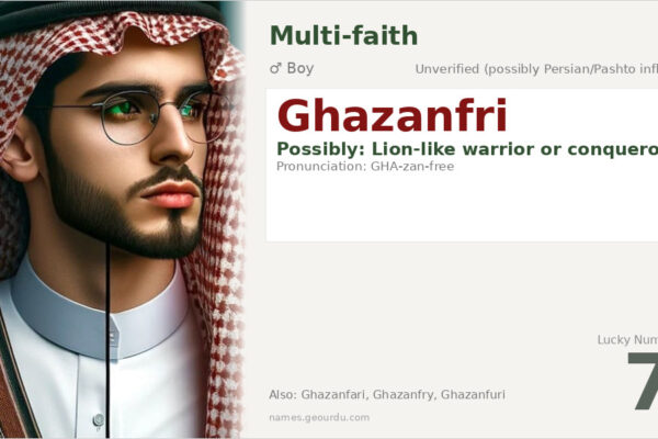 Ghazanfri Name Meaning — Origin, Gender & Details (2025)