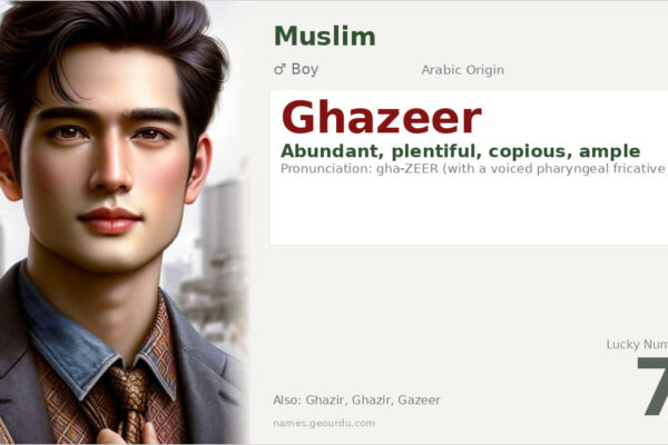 Ghazeer Name Meaning — Arabic Origin, Boy Name & Details (2025)