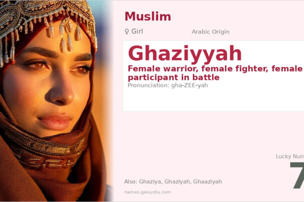 Ghaziyyah Name Meaning — Arabic Origin, Female Warrior & Details (2025)