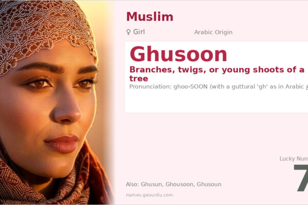 Ghusoon Name Meaning — Arabic Origin, Girl & Details (2025)