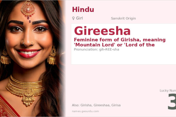 Gireesha Name Meaning — Sanskrit Origin, Girl Hindu Name (2025)