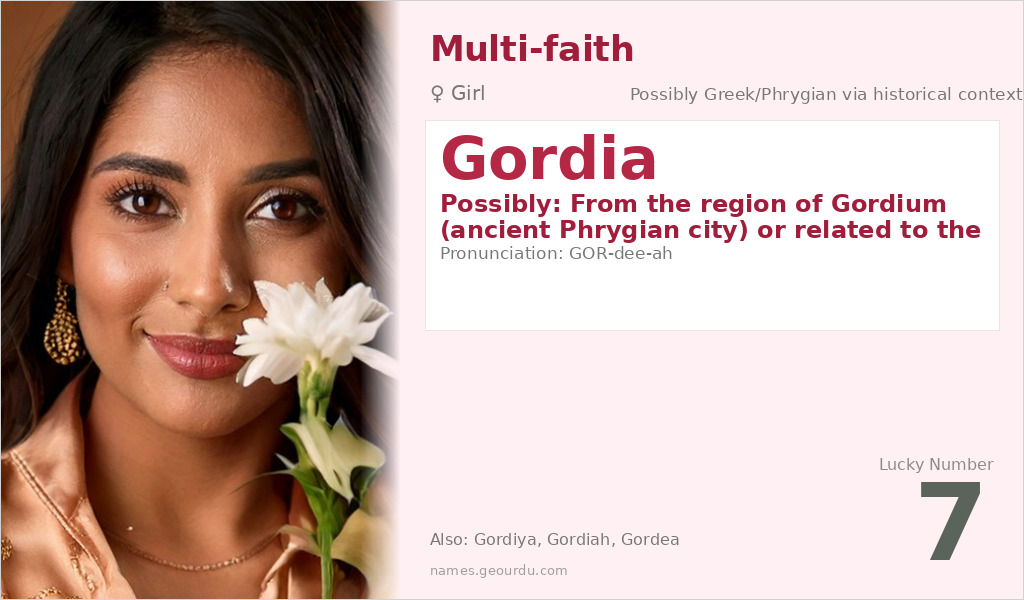 Gordia Name Meaning and Details