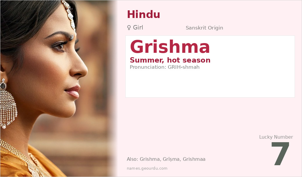 Grishma Name Meaning and Details