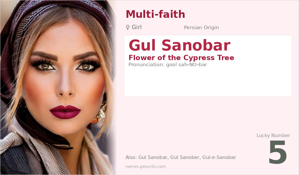 Gul Sanobar Name Meaning and Details