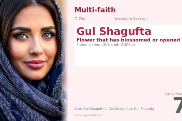 Gul Shagufta Name Meaning — Persian/Urdu Origin & Details (2025)
