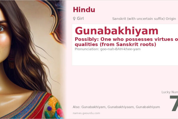 Gunabakhiyam Meaning — Hindu Girl Name Origin & Details (2025)