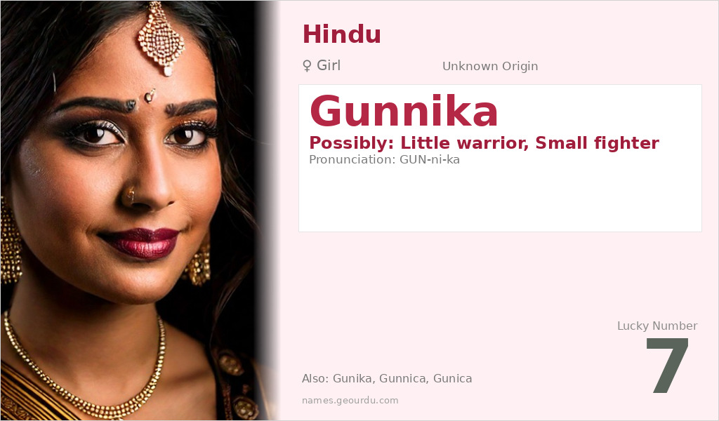 Gunnika Name Meaning and Details