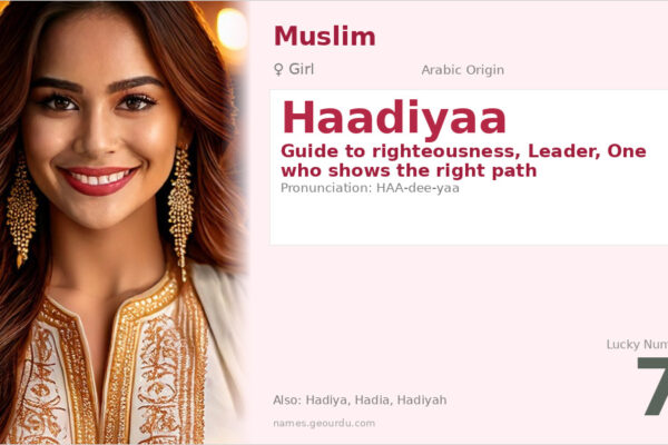 Haadiyaa Name Meaning — Arabic Origin, Girl Name & Details (2025)