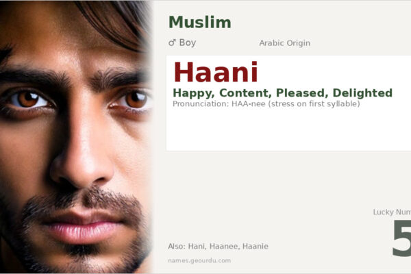 Haani Name Meaning — Arabic Origin, Boy Name & Details (2025)