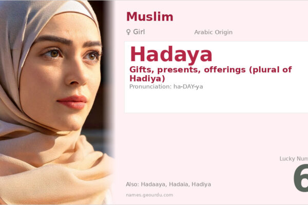 Hadaya Name Meaning — Arabic Origin, Girl Name & Details (2025)