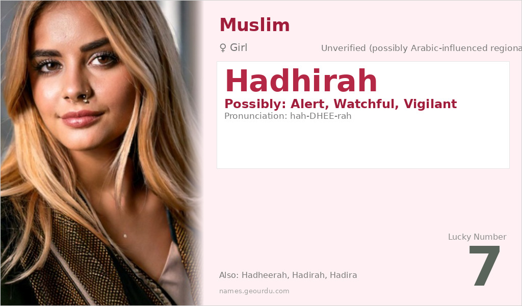 Hadhirah Name Meaning and Details