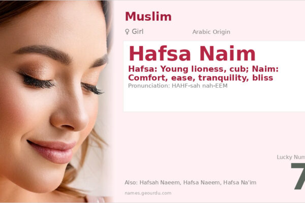 Hafsa Naim Meaning — Arabic Origin, Girl Name & Details (2025)