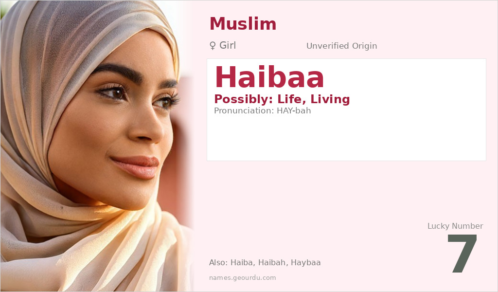 Haibaa Name Meaning and Details