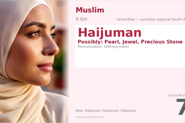 Haijuman Name Meaning — Origin, Gender & Details (2025)