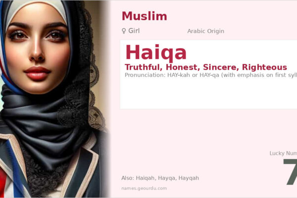 Haiqa Name Meaning — Truthful, Arabic Origin & Details (2025)