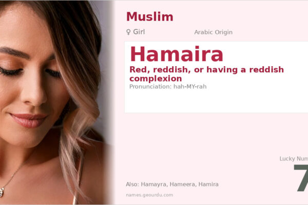 Hamaira Name Meaning — Arabic Origin, Girl Name & Details (2025)