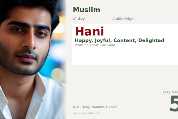 Hani Name Meaning — Arabic Origin, Boy Name & Details (2025)