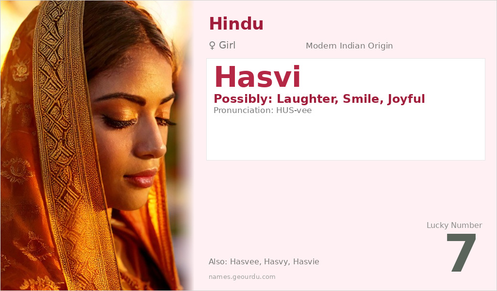 Hasvi Name Meaning and Details