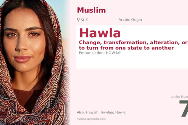 Hawla Name Meaning — Arabic Origin, Girl Name & Details (2025)