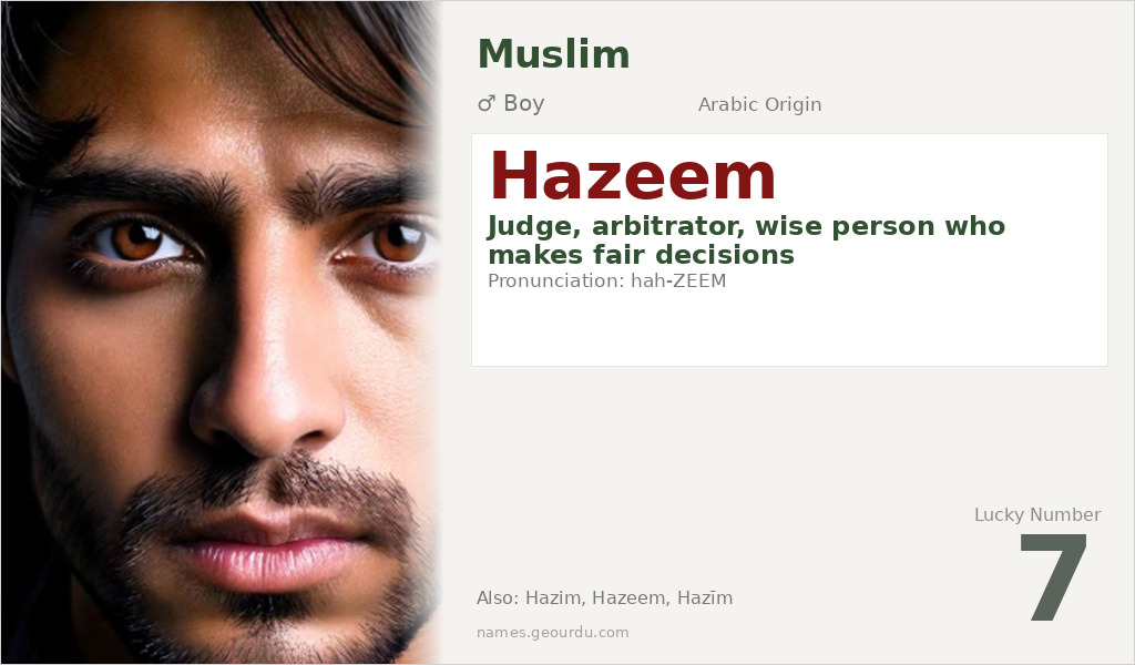 Hazeem Name Meaning and Details