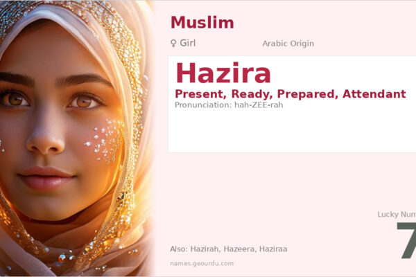 Hazira Name Meaning — Arabic Origin, Girl Name & Details (2025)