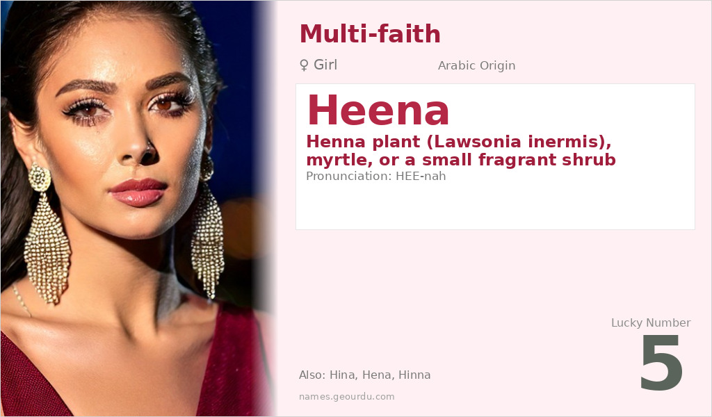 Heena Name Meaning and Details