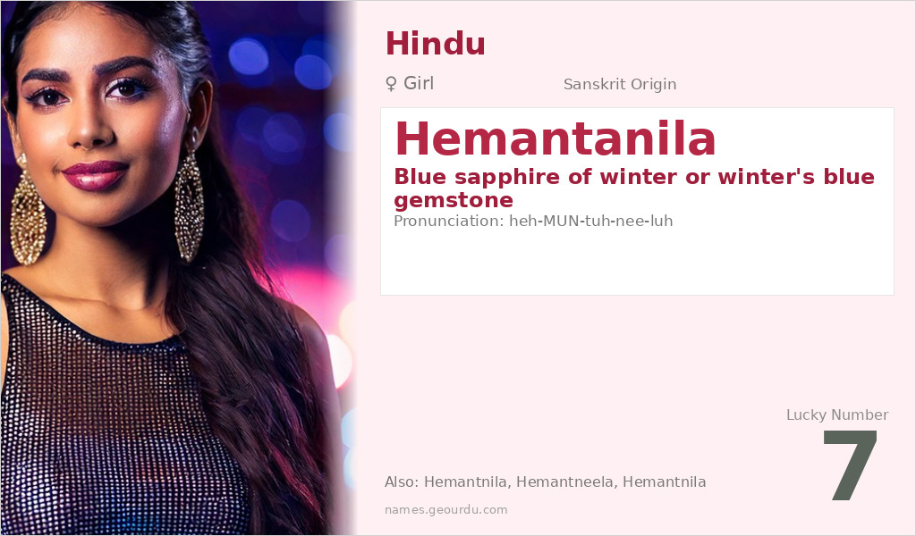 Hemantanila Name Meaning and Details