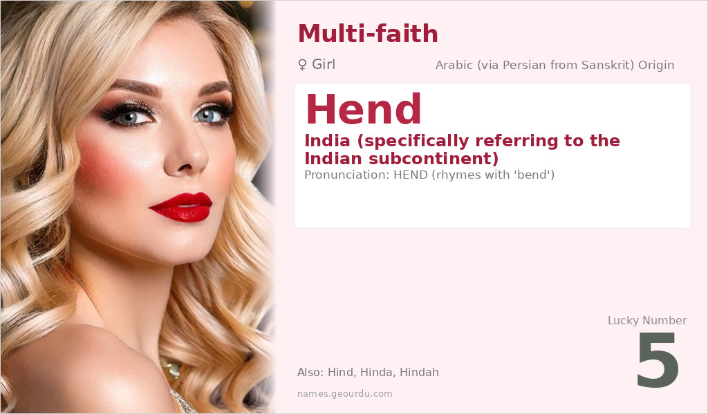 Hend Name Meaning and Details