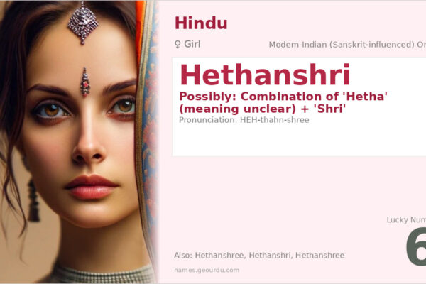 Hethanshri Meaning — Origin, Gender & Details (2025)