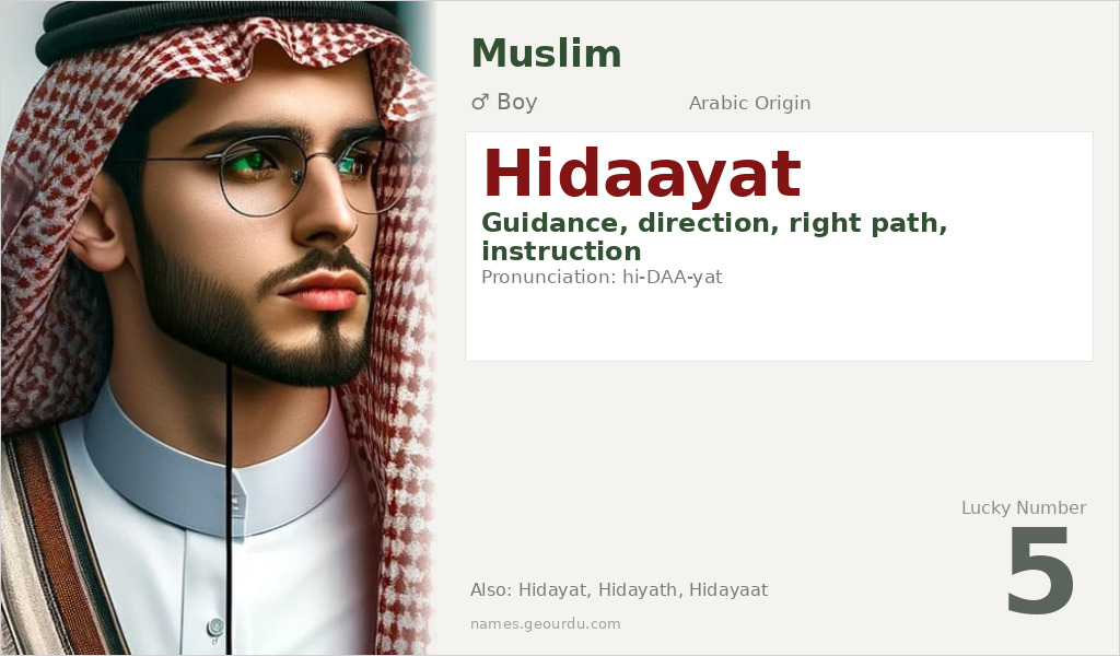 Hidaayat Name Meaning and Details