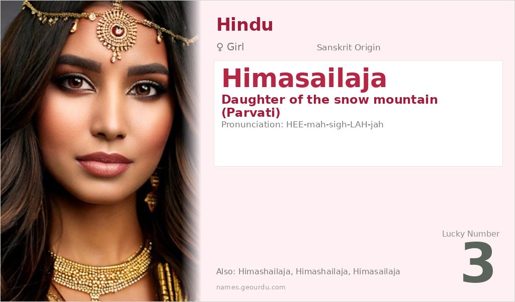 Himasailaja Name Meaning and Details